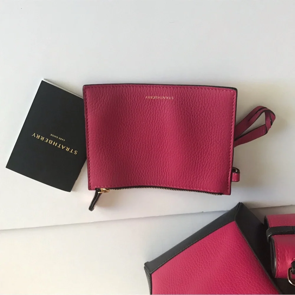 Strathberry Fuchsia and Black Crossbody Bag - Picture 6 of 8
